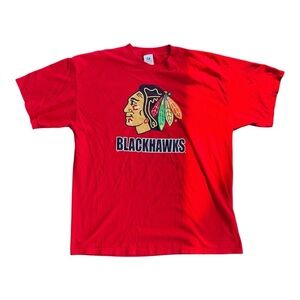 Y2K Retro Chicago Blackhawks NHL Bulletin T-Shirt Size: XL